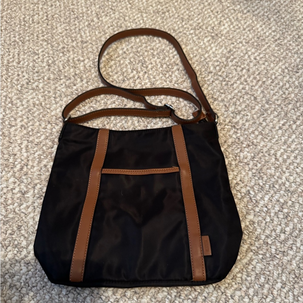 Roots Black and Brown Crossbody Bag